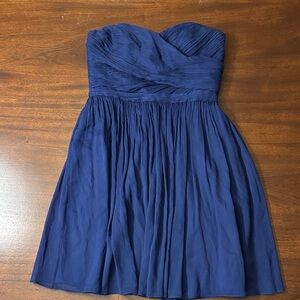 J. Crew Strapless Dress in Deep Blue